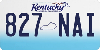 KY license plate 827NAI