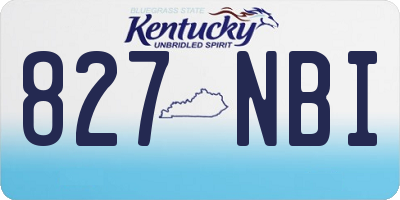 KY license plate 827NBI