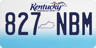 KY license plate 827NBM