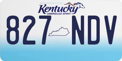 KY license plate 827NDV