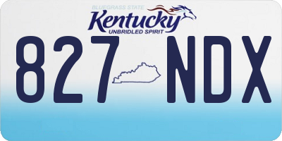 KY license plate 827NDX