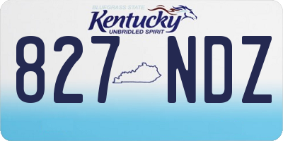 KY license plate 827NDZ