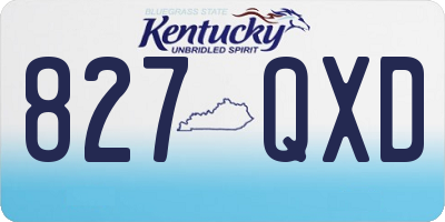 KY license plate 827QXD