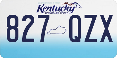 KY license plate 827QZX