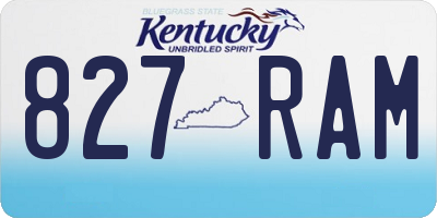 KY license plate 827RAM