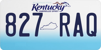 KY license plate 827RAQ