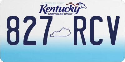 KY license plate 827RCV