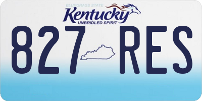 KY license plate 827RES