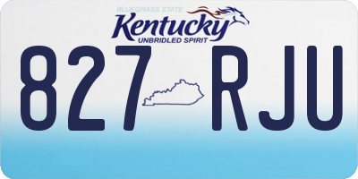KY license plate 827RJU