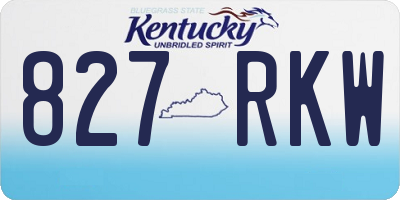 KY license plate 827RKW