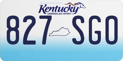 KY license plate 827SGO