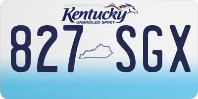 KY license plate 827SGX