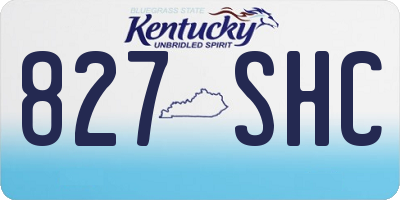 KY license plate 827SHC