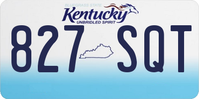 KY license plate 827SQT