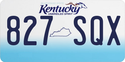 KY license plate 827SQX