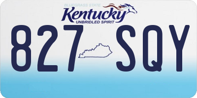KY license plate 827SQY