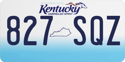KY license plate 827SQZ