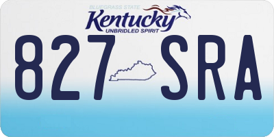 KY license plate 827SRA