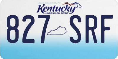 KY license plate 827SRF