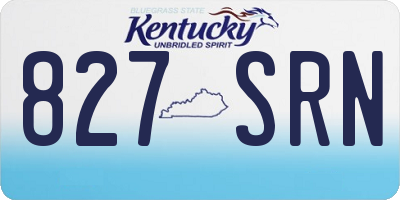 KY license plate 827SRN