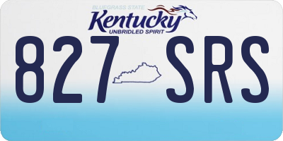 KY license plate 827SRS
