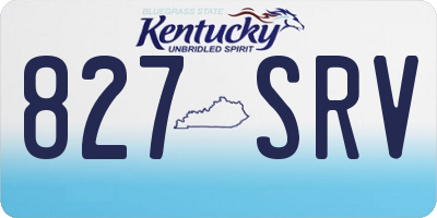 KY license plate 827SRV