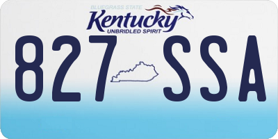 KY license plate 827SSA