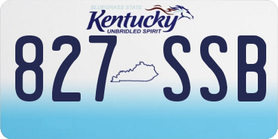 KY license plate 827SSB