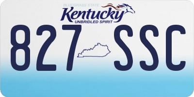 KY license plate 827SSC