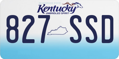KY license plate 827SSD