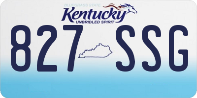 KY license plate 827SSG