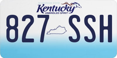 KY license plate 827SSH