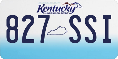 KY license plate 827SSI