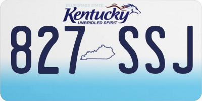 KY license plate 827SSJ