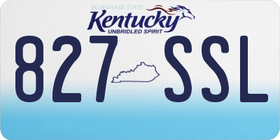 KY license plate 827SSL