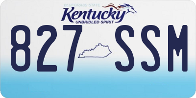 KY license plate 827SSM