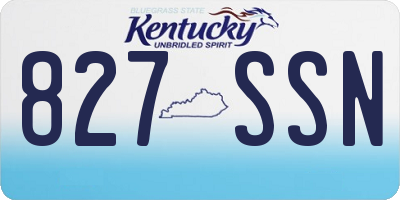 KY license plate 827SSN