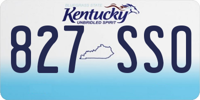 KY license plate 827SSO
