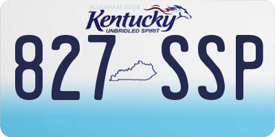 KY license plate 827SSP