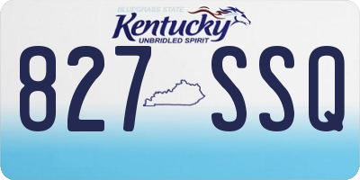 KY license plate 827SSQ
