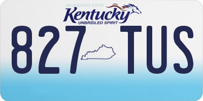 KY license plate 827TUS