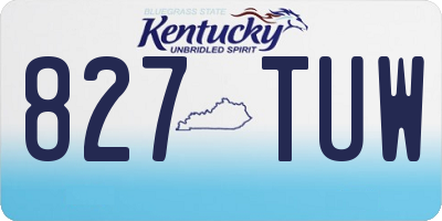 KY license plate 827TUW