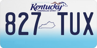 KY license plate 827TUX