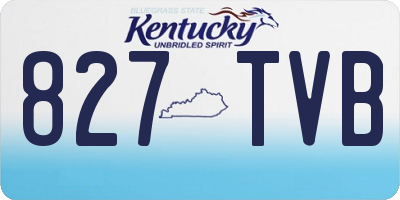 KY license plate 827TVB