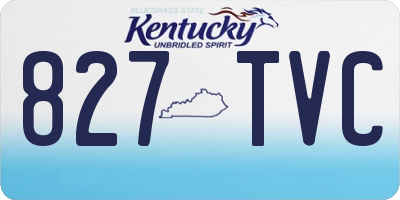 KY license plate 827TVC