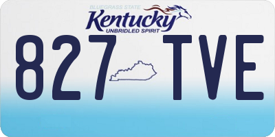 KY license plate 827TVE