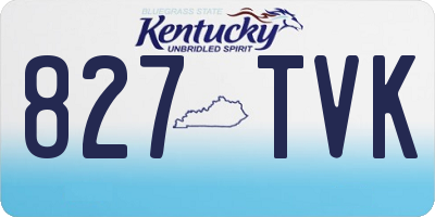 KY license plate 827TVK