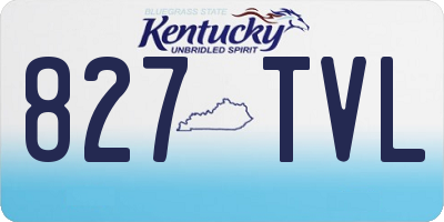 KY license plate 827TVL
