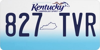 KY license plate 827TVR