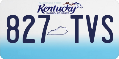 KY license plate 827TVS